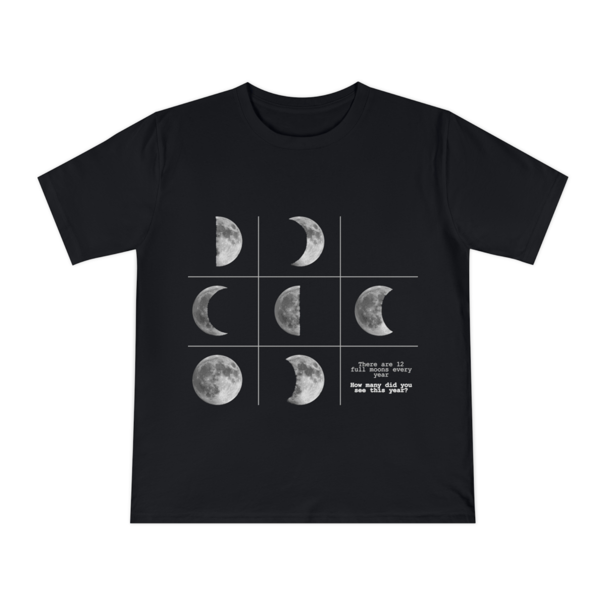 Moon phases black and white tshirt — 2
