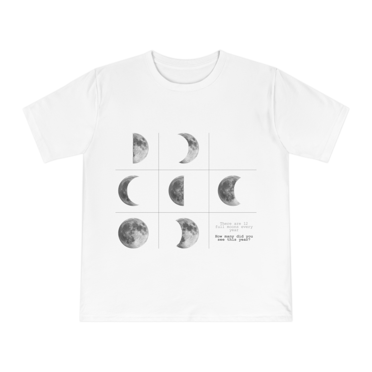 Moon phases black and white tshirt